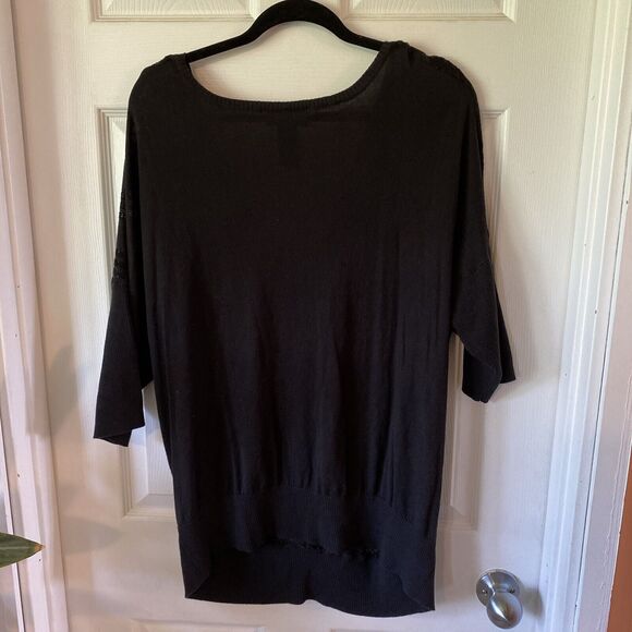 Lane Bryant Blouse Women’s Size 22/24 3/4 Sleeve V Neck Black Chevron Light - Picture 7 of 12